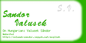 sandor valusek business card
