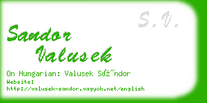 sandor valusek business card